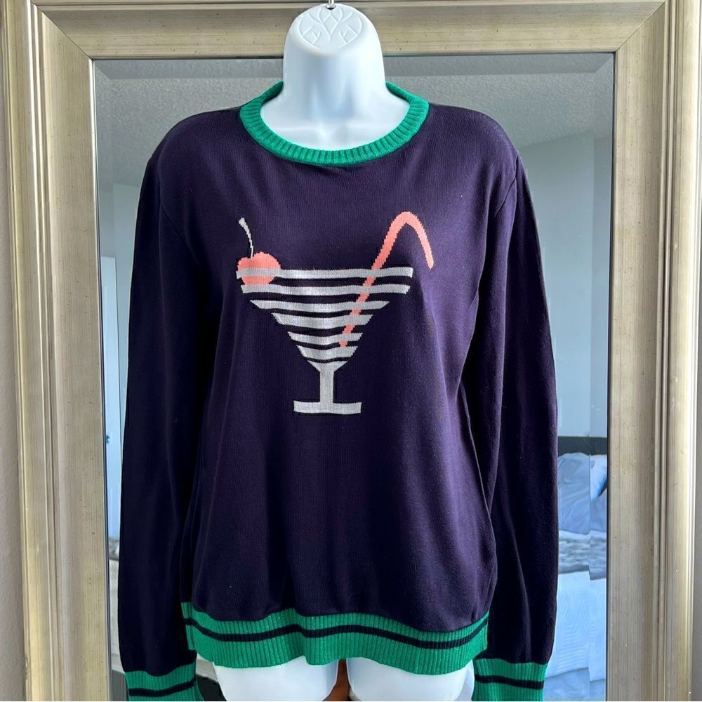 NORAH Vintage 80’s Cocktail Martini Knit Sweater Size 3. M/L